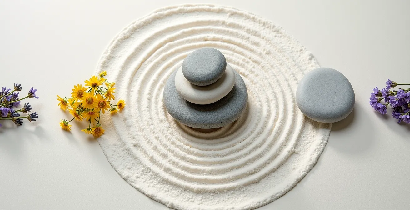 Heilkräuter neben Akupunkturnadeln als Symbol für Komplementärmedizin