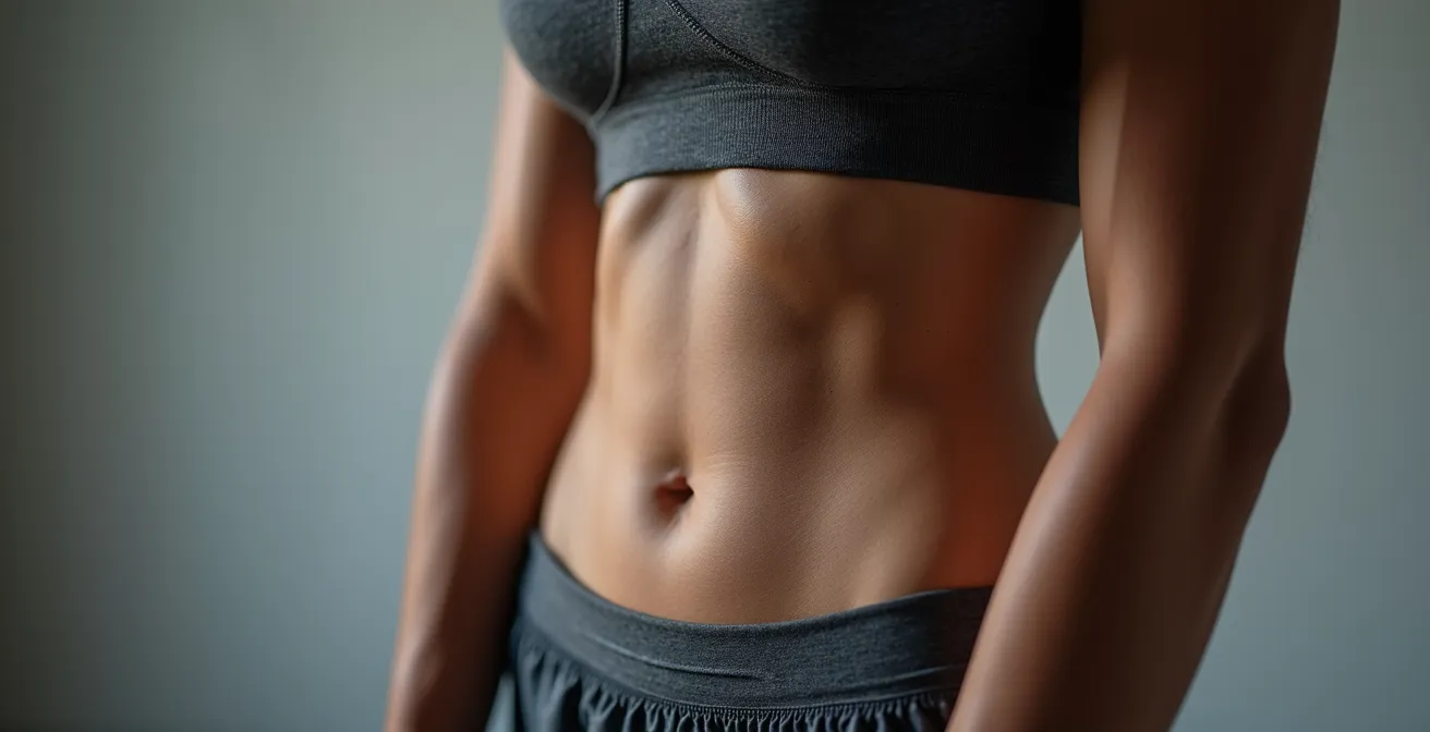 Anatomische Darstellung der Bauchmuskulatur mit Fokus auf Rektusdiastase