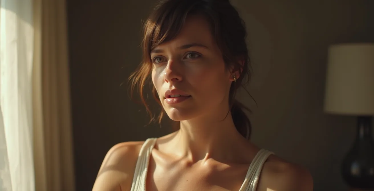 Friedvolle Darstellung der Körperakzeptanz trotz biologischer Herausforderungen