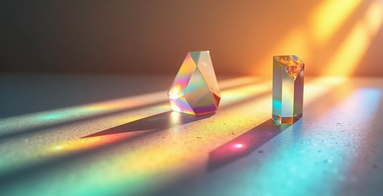 Symbolische Darstellung der Lichteinwirkung auf biologische Prozesse durch abstrakte Lichtmuster