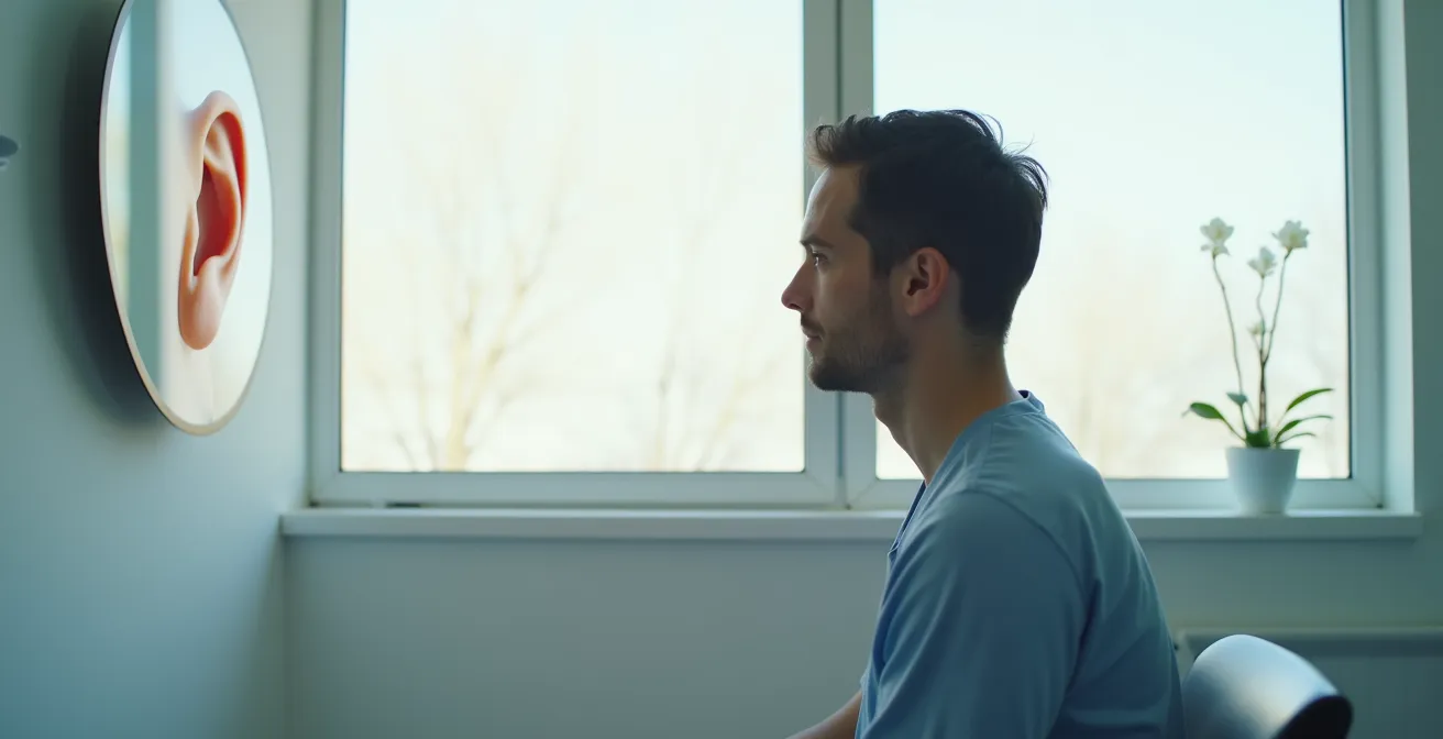 Seitliche Profilansicht eines Ohres vor der plastischen Korrektur