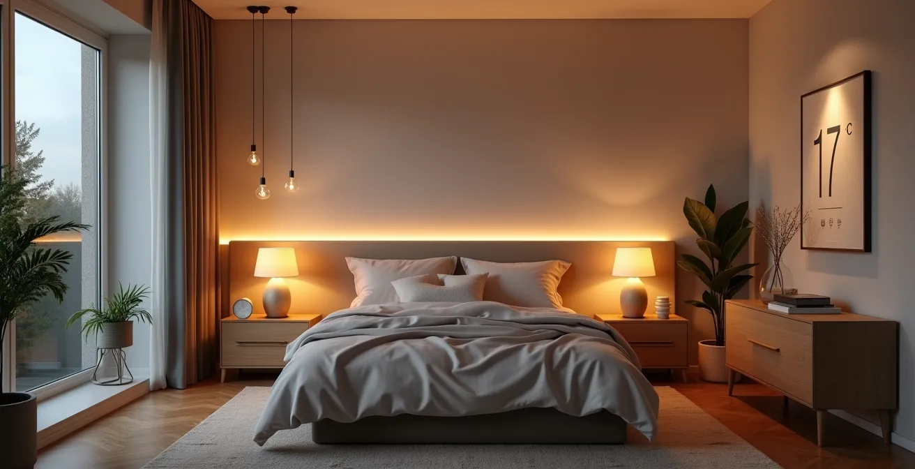 Optimal eingerichtetes Schlafzimmer für erholsamen Schlaf