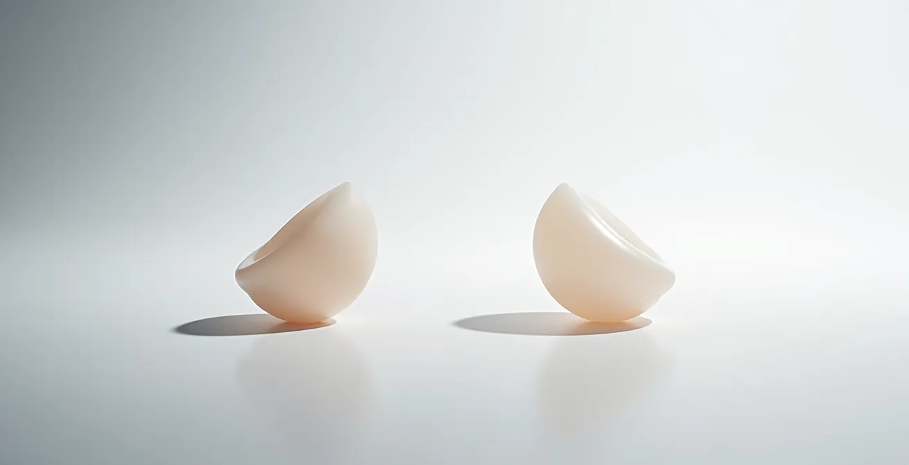 Vergleich zwischen runden und anatomischen Brustimplantaten auf medizinischer Präsentationsfläche