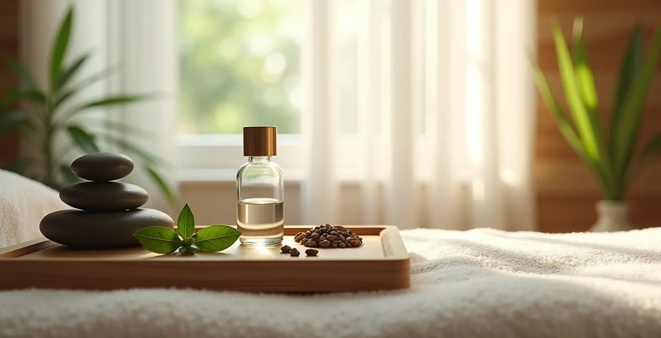 Harmonische Balance zwischen moderner Medizin und natürlichen Heilmethoden symbolisch dargestellt